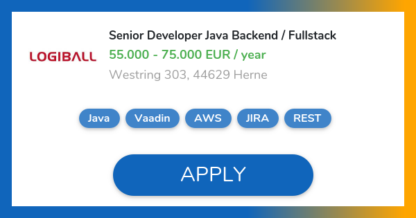 Senior Developer Java Backend Fullstack Job In Herne Logiball Gmbh
