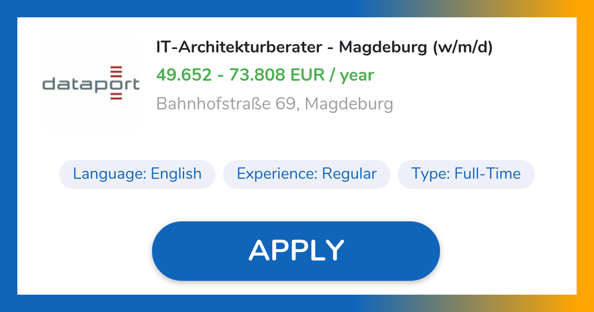 ITArchitekturberater Magdeburg (w/m/d) Job in Magdeburg Dataport AöR