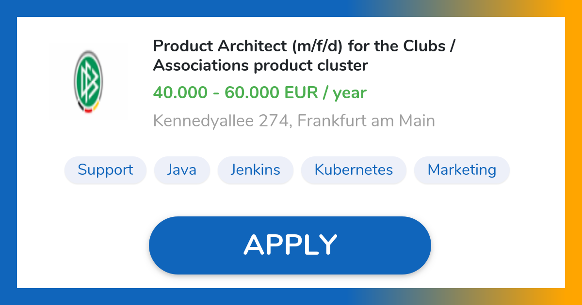 Product Architect (m/f/d) for the Clubs / Associations product cluster