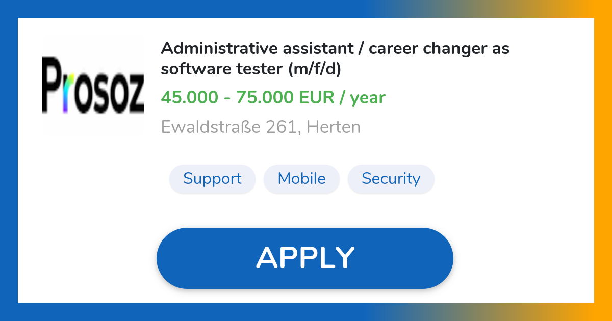 Administrative assistant / career changer as software tester (m/f/d