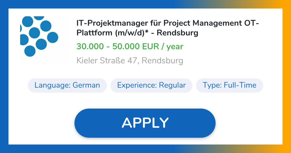 ITProjektmanager für Project Management OTPlattform (m/w/d